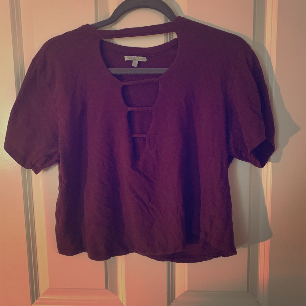 Charlotte Russe maroon Crop Top